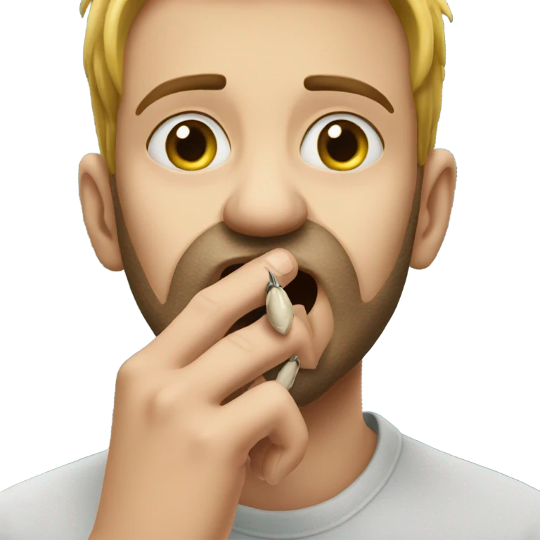 Nail biting emoji