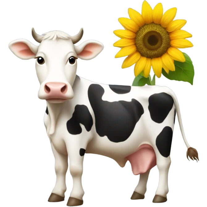 cow with sunflower  emoji