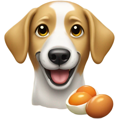 Dog eating pickled eggs emoji