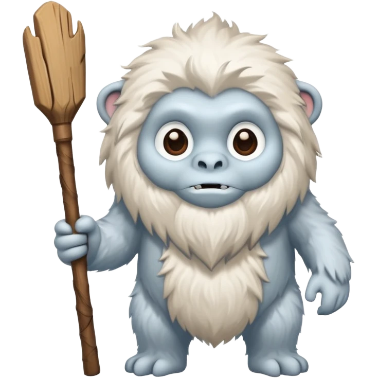 yeti, carrying a stick emoji