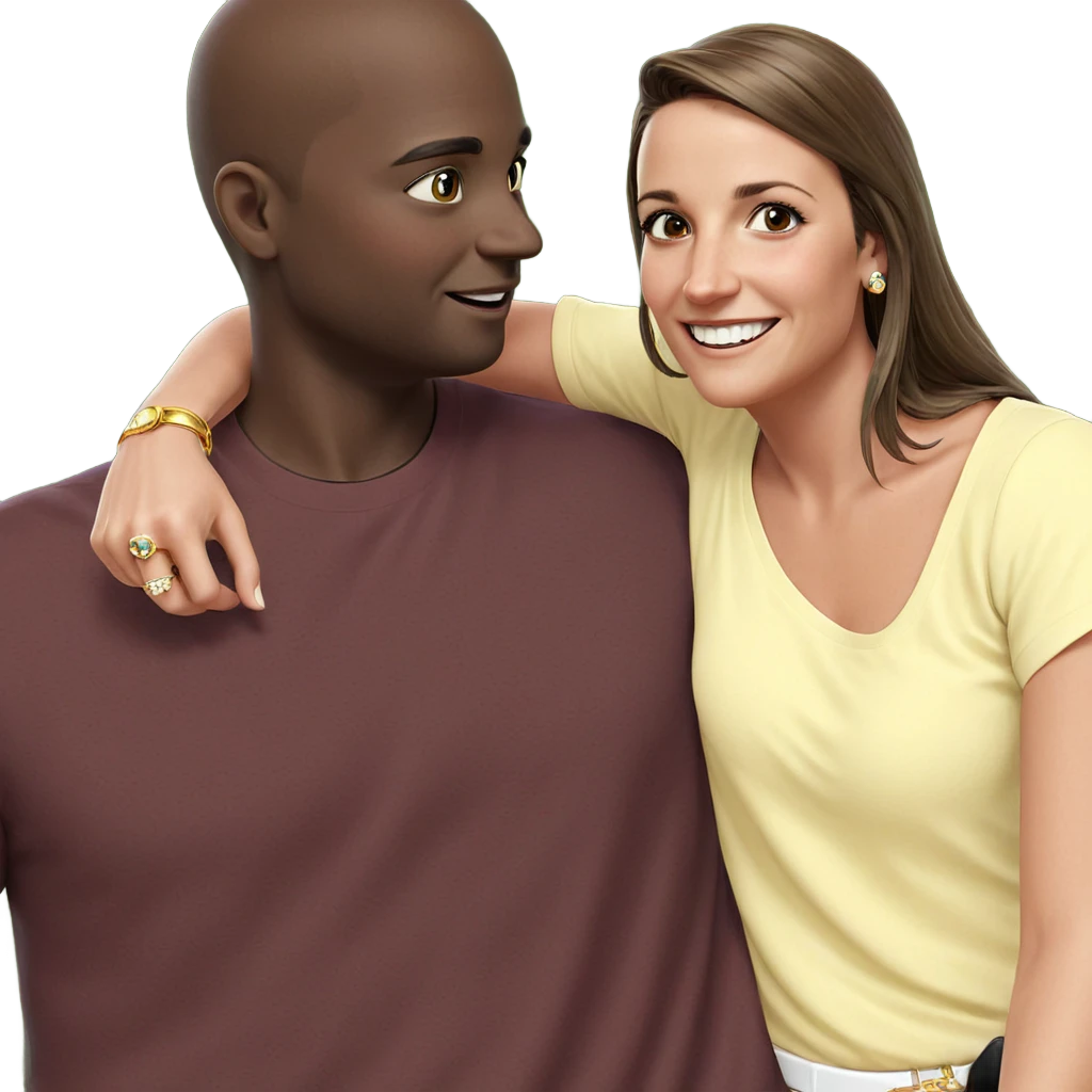 happy couple with jewelry emoji