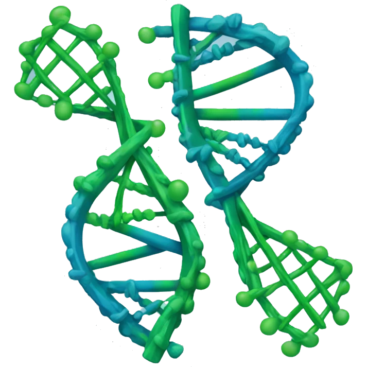 Blue and green DNA emoji