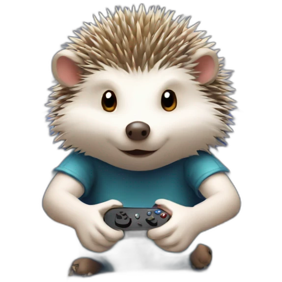 hedgehog playing video games emoji