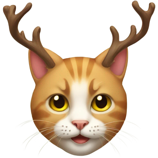 Cat wearing antlers emoji