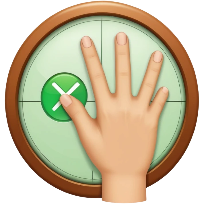 A cartoon hand with finger checking off a green checkbox inside a circular progress tracker that is partially filled, symbolizing completed tasks and progress visualization emoji