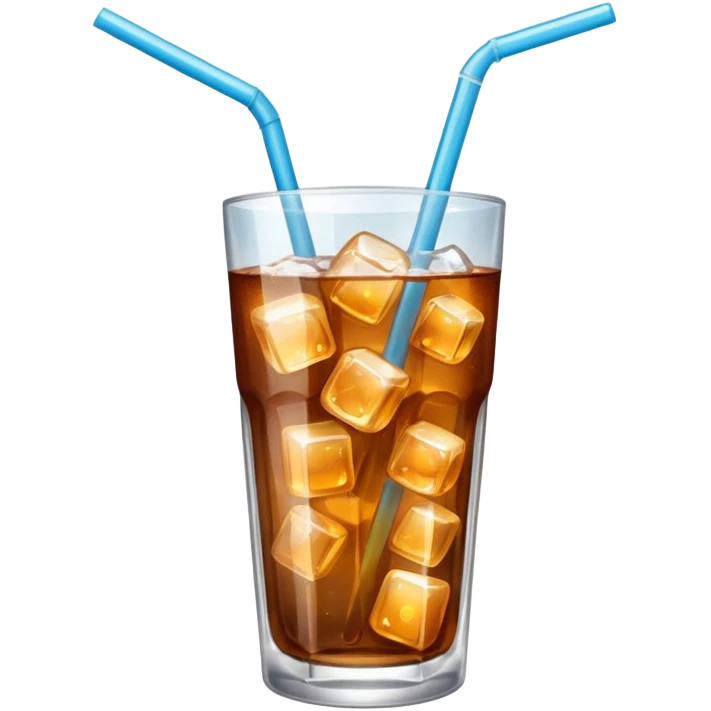 a glass of soda with ice and a straw emoji