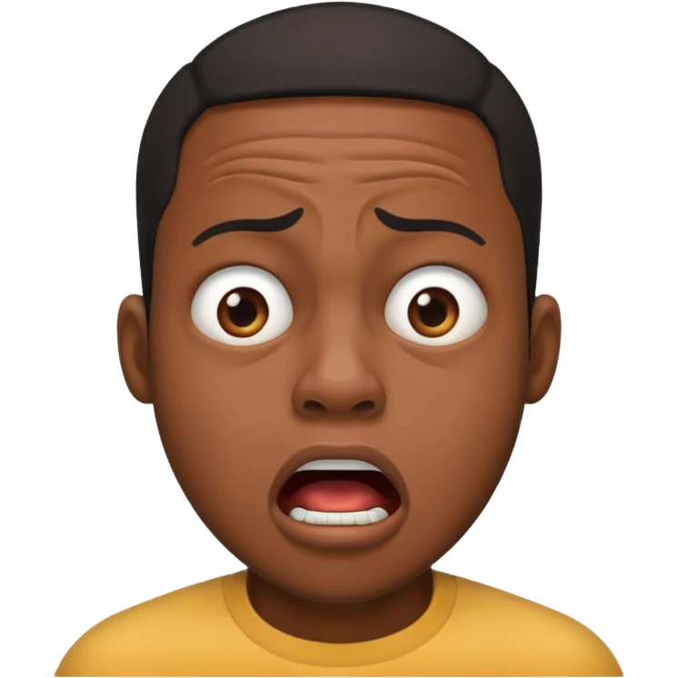 Black man gasping  emoji