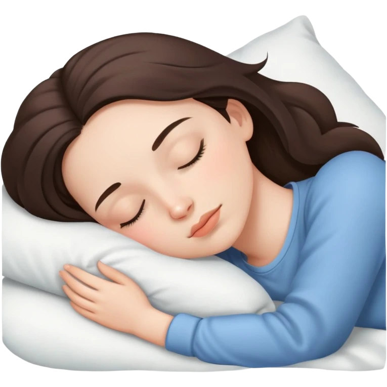 White Brunette girl sleeping emoji