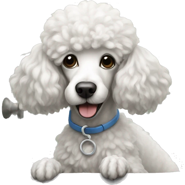 Poodle in bathroom  emoji