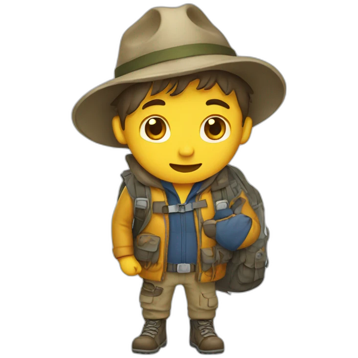 Explorer with destroyed clothes and shoes emoji