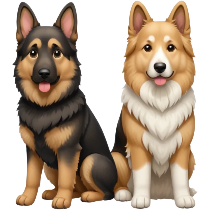 A German shepherd and a great pryreneese  emoji