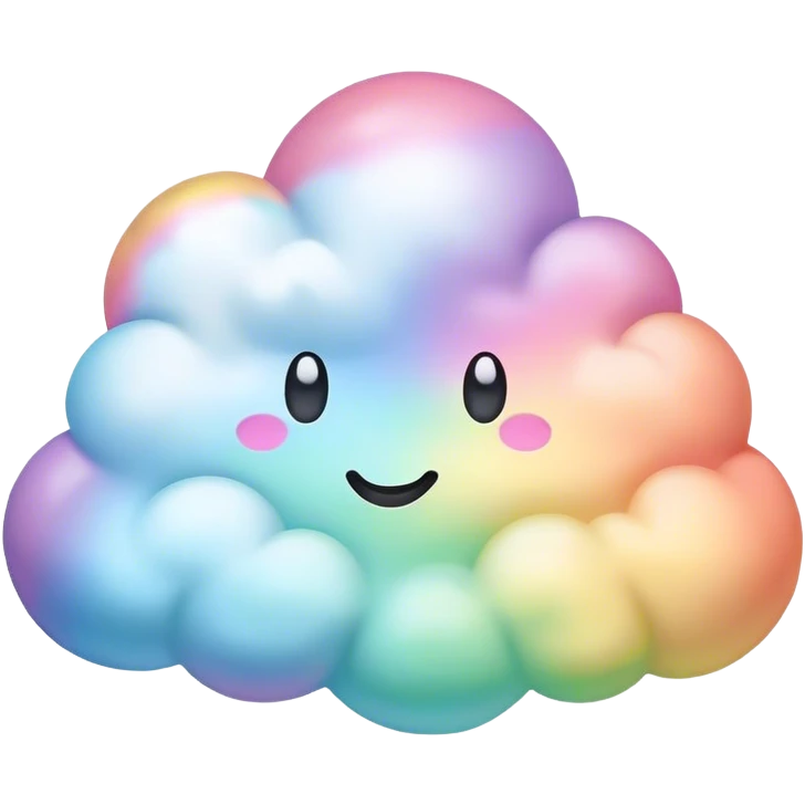 melted pastel rainbow puffy cloud background  emoji