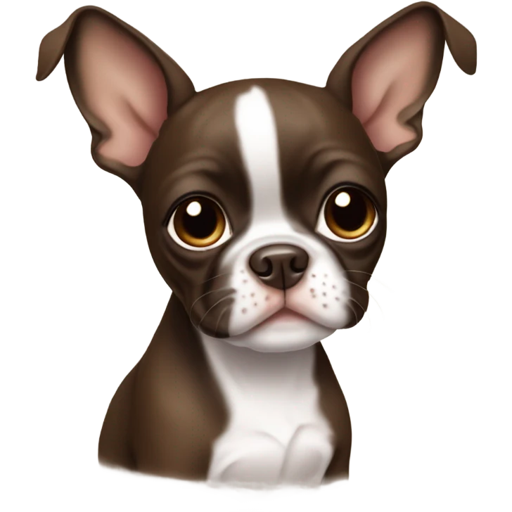 Brown Boston terrier puppy girl emoji