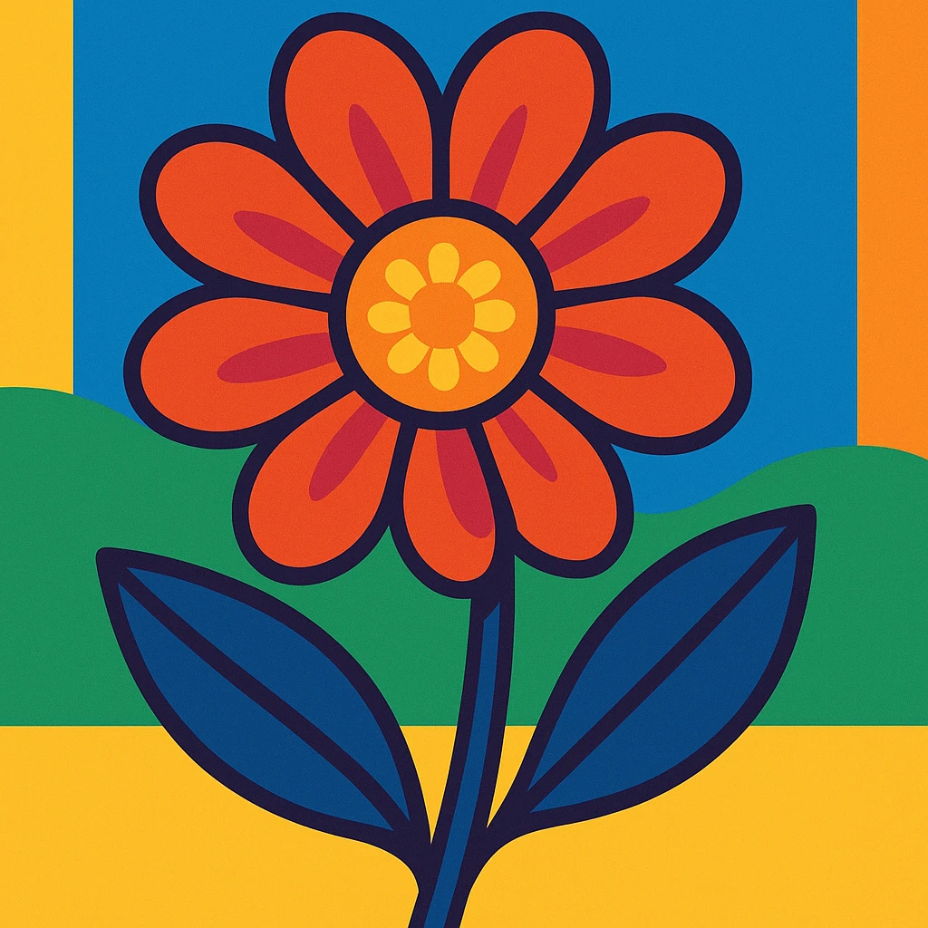 aesthetic flower, vibrant toon style emoji