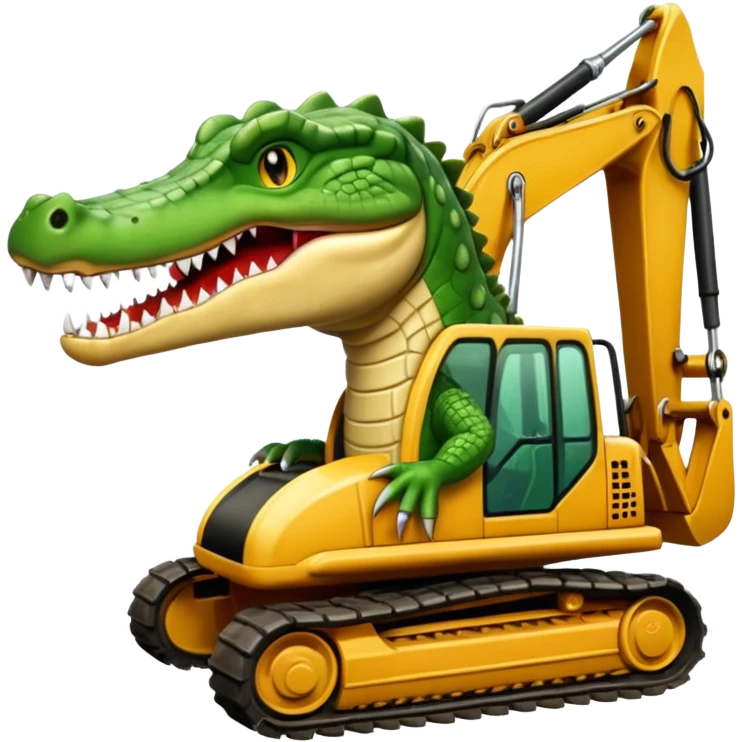 Crocodile in excavator emoji