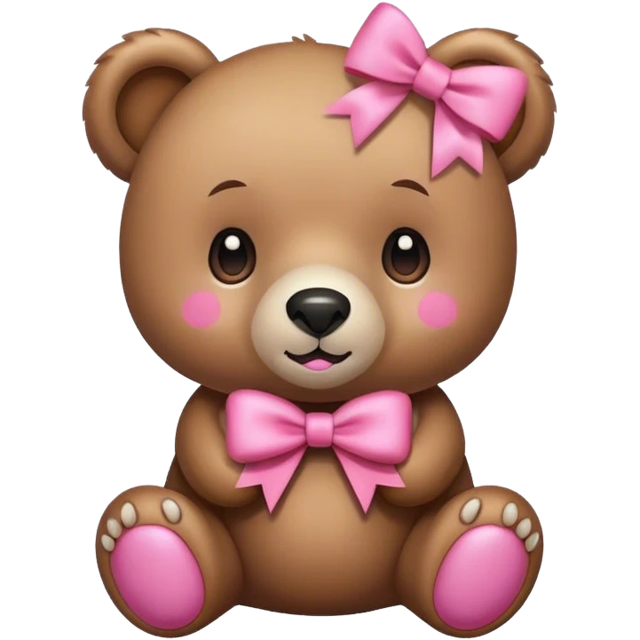 bear, pink bow emoji
