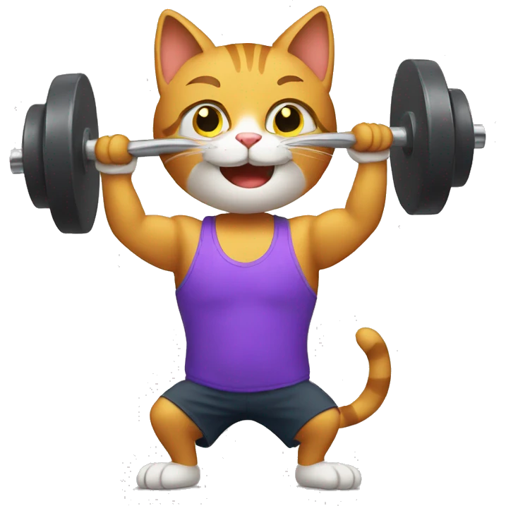 Tom cat lifting weights  emoji