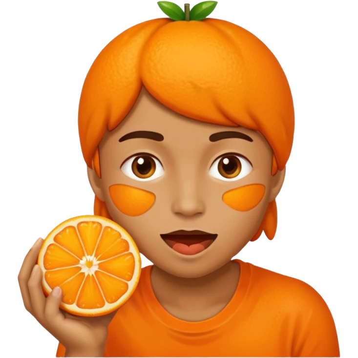 Person eating a orange  emoji