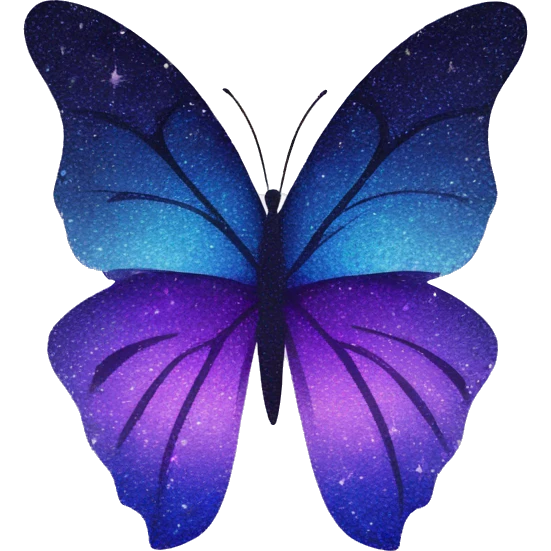 butterfly purple blue gradient glitter emoji