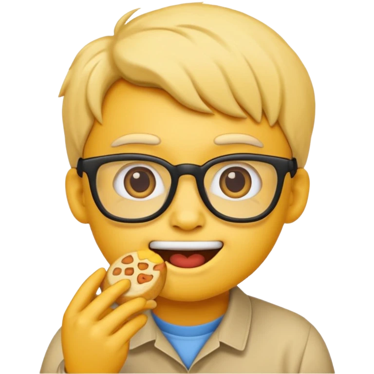 nerd face emoji eats coderabbit logo in emoji style emoji