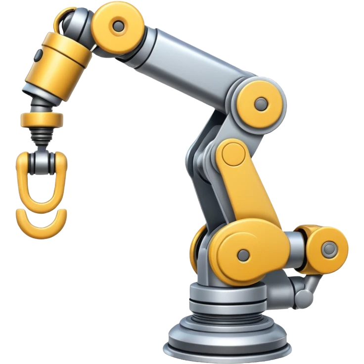 Industrial Arm – Silver robotic arm, gripping tool emoji
