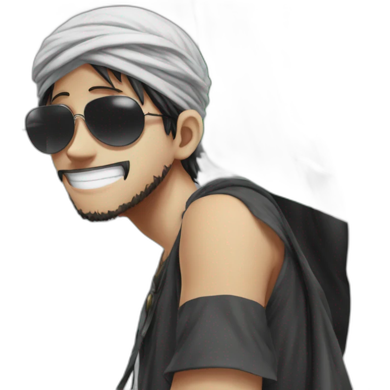 Luffy muslim sunglasses Palestine emoji