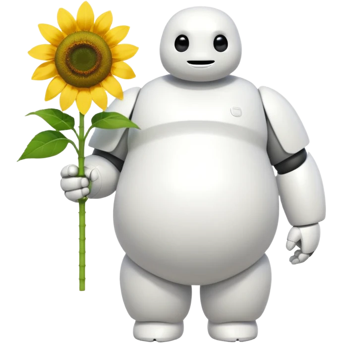 Baymax from Big Hero 6 holding unflower In one hand  emoji