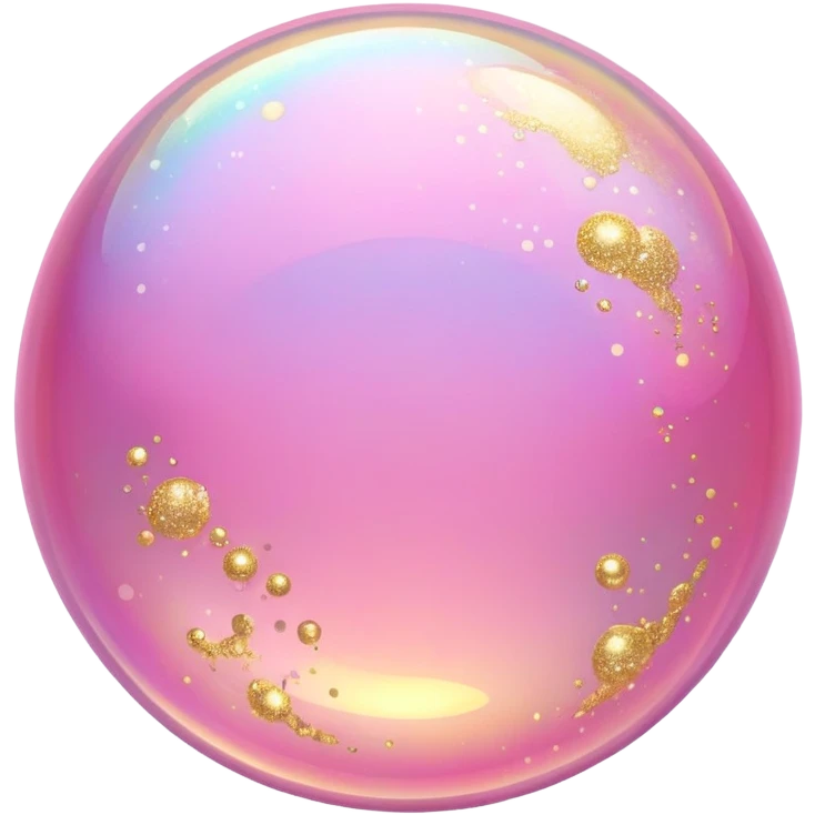 pink and gold bubble emoji