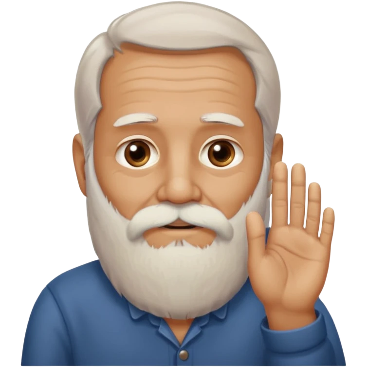 Old man stroking his beard with hand/ touching emoji