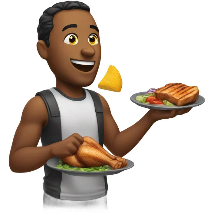 guy eating chicken  emoji