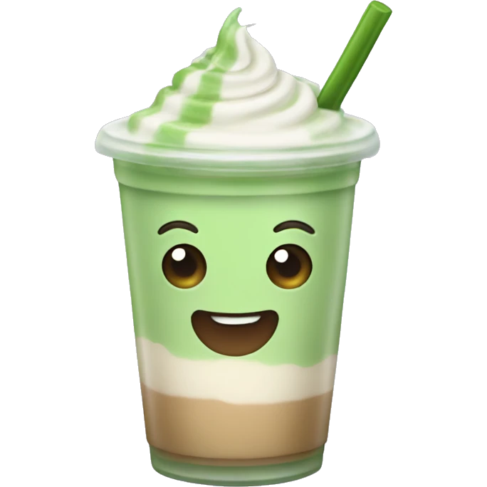 Cute iced matcha latte  emoji