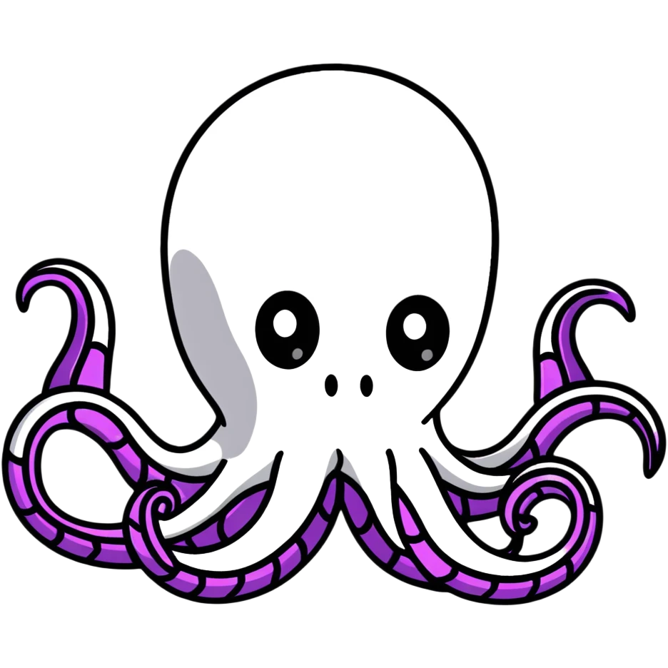futuristic octopus designer toy with tentacles, cybernetic elements, X-shaped eyes, sleek armor, collectible art figure emoji