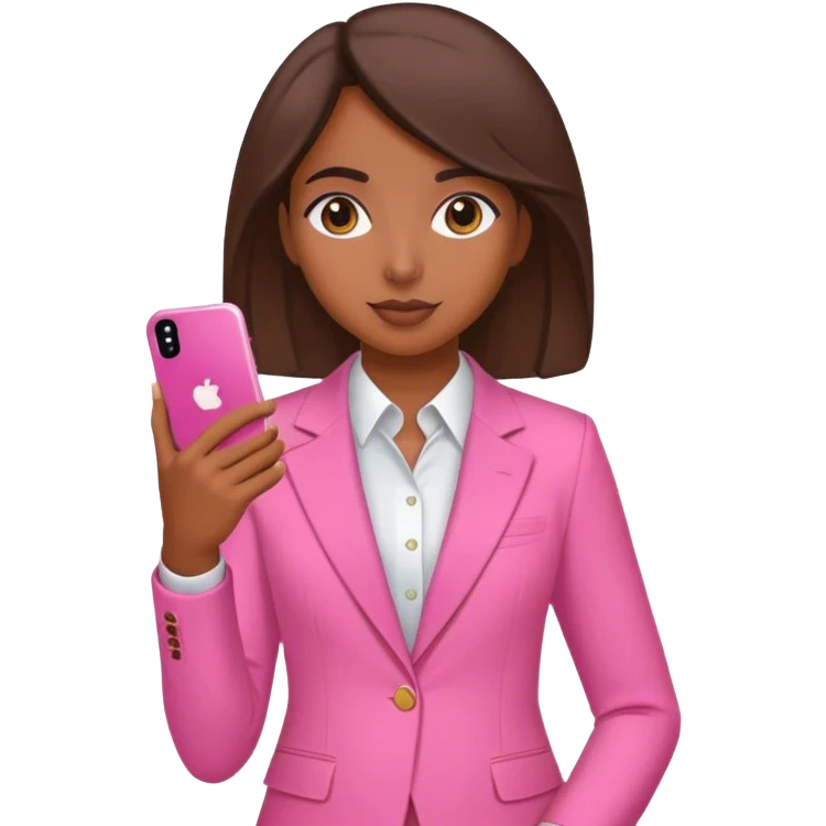 Brune girl pink suit IPhone emoji