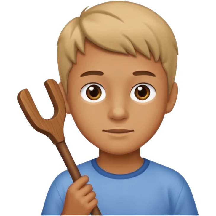 boy teaching with stick emoji