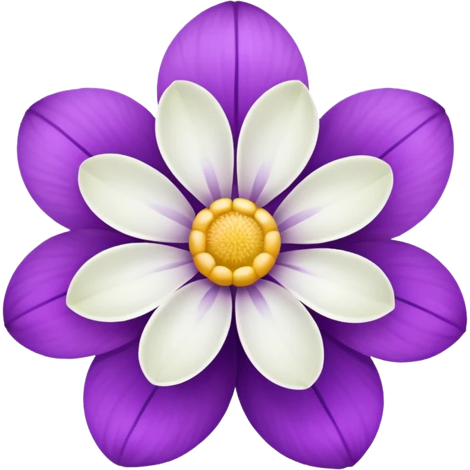 White flower and a purple flower emoji