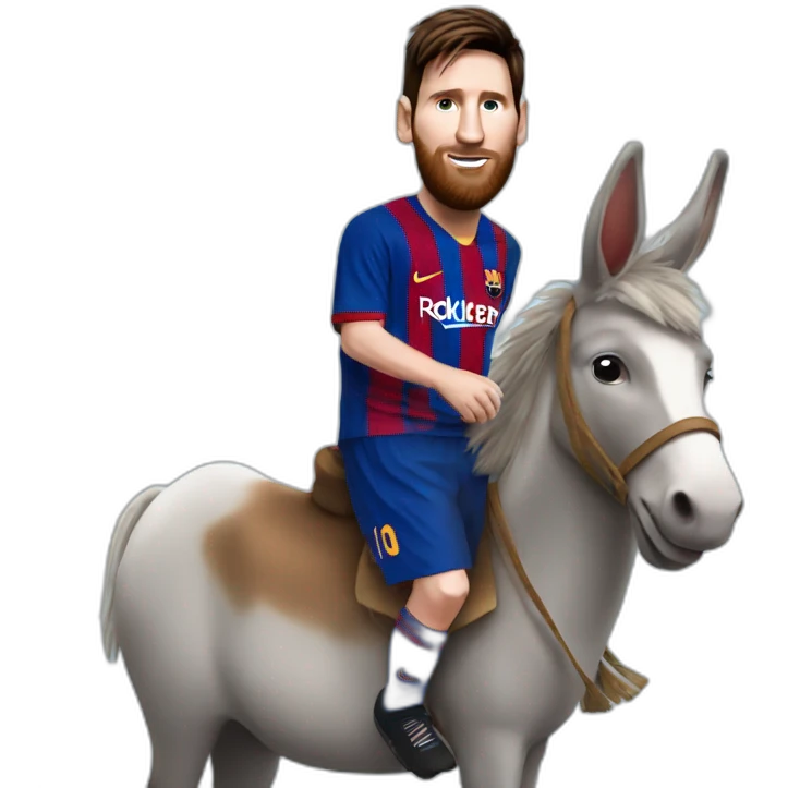 Messi on a donkey emoji