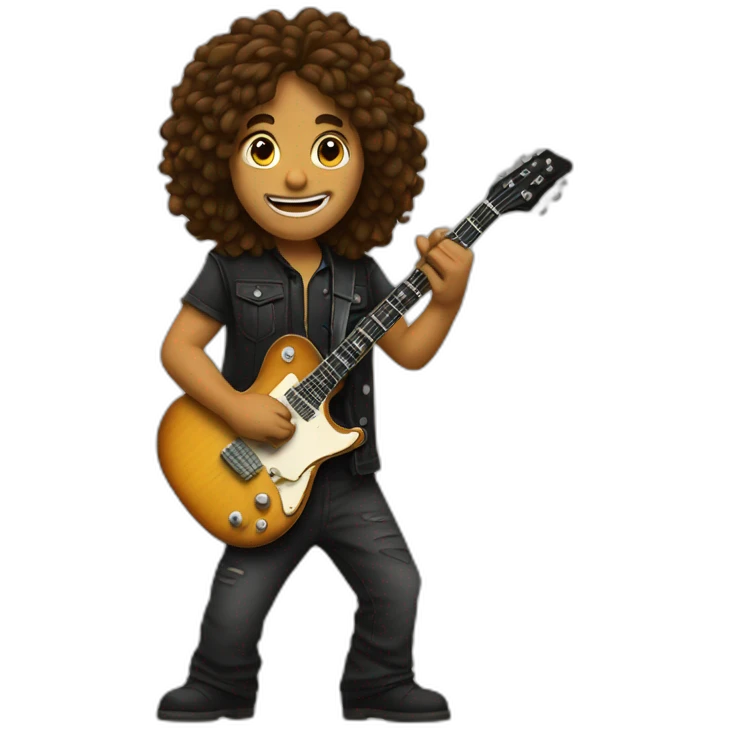 Guitariste brun emoji