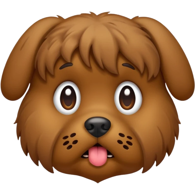Dog with poop hair emoji