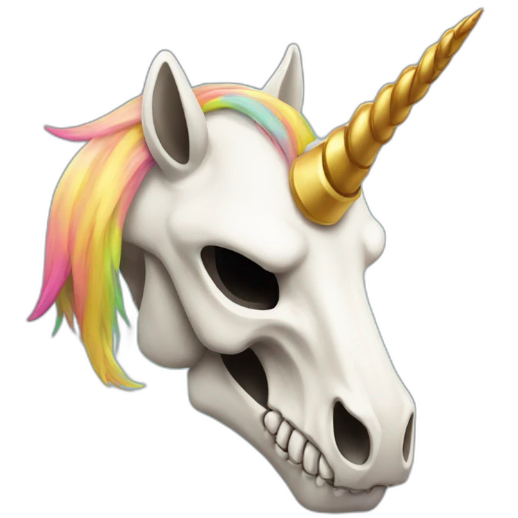 skull neoon unicorn emoji
