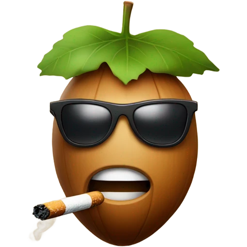Acorn smoking cigarette with sunglasses on emoji