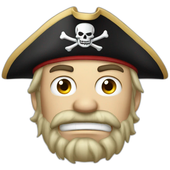 white pirate with angry face emoji