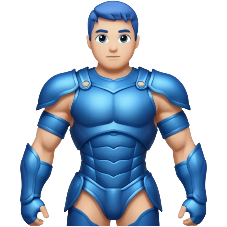 man withall body transparent blue armour emoji