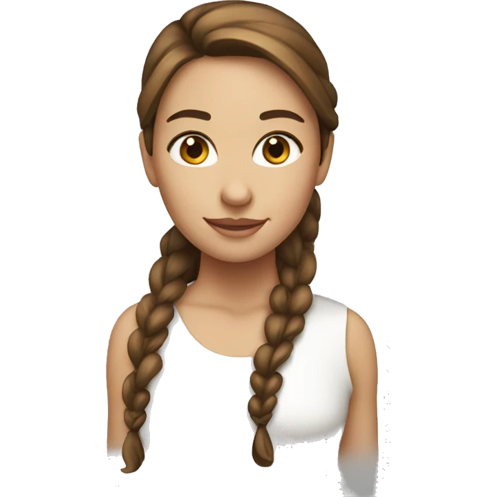 A girl that is white and has a brown hair long ponytail emoji