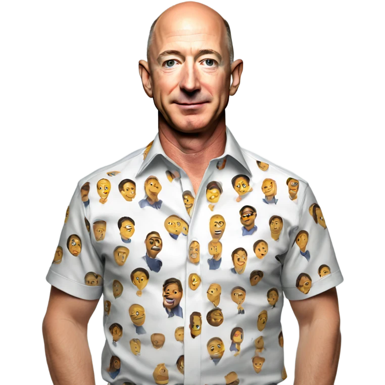 Jeff Bezos wearing a HAZA group shirt emoji