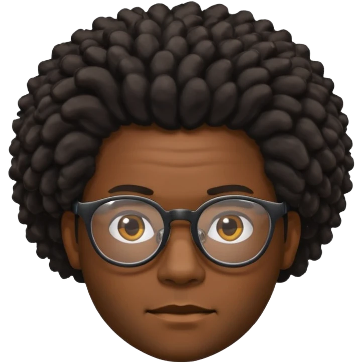 black man with kinky hair and glasses emoji