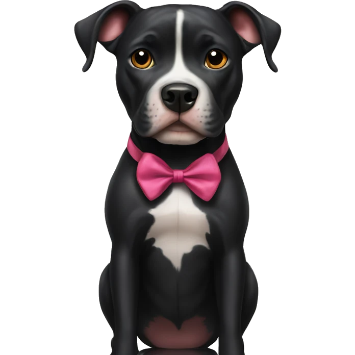 black pitbull with a bow emoji