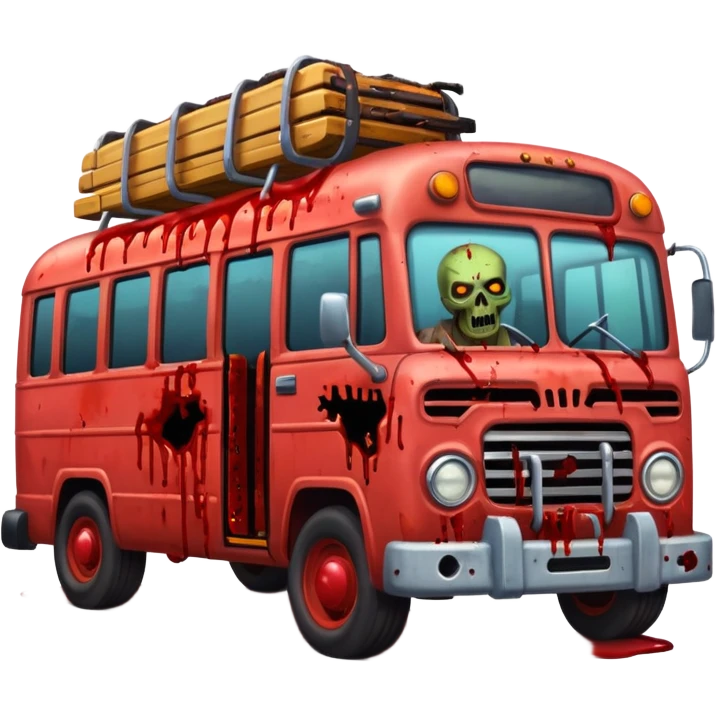 Zombie apocalypse bus..... in the style of your bleeding skull art. More blood and a zombies stuck to the grill that have been ran over. And chainsaws mounted to it to kill more zombies emoji