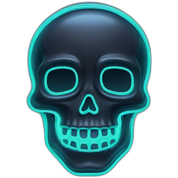 neon sign skull emoji