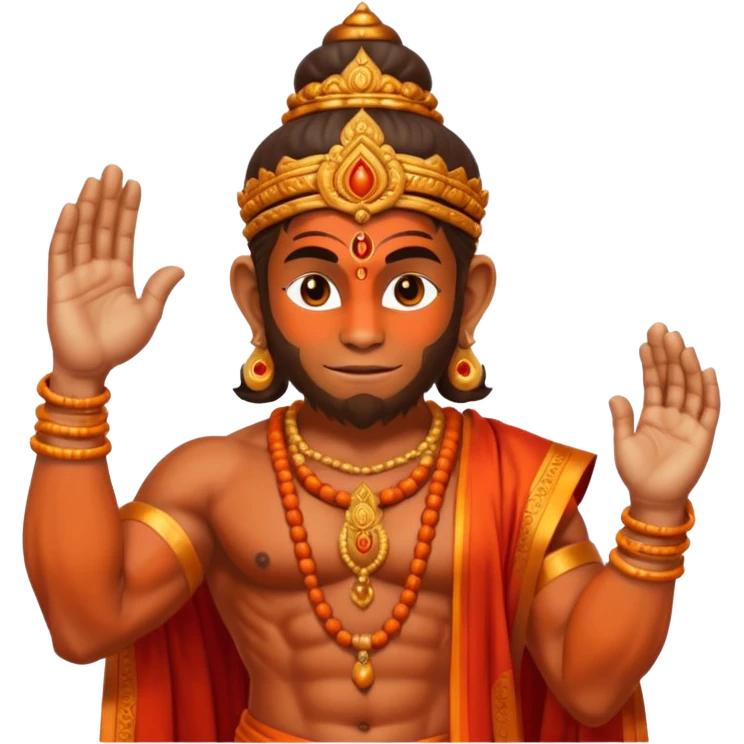 Hanuman ji god giving blessings with his on hand emoji