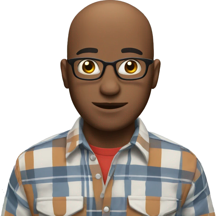 bald guy in plaid shirt emoji